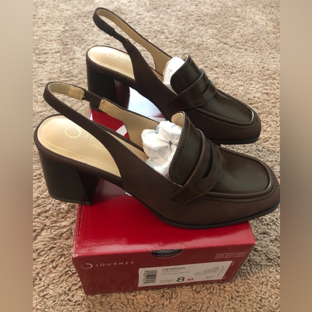 Brown Slingback Loafers - Picture 3 of 7